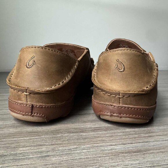 OluKai Moloa Men’s Nubuck Slip-on Loafers Shoes $140 Ray / Toffee - Picture 7 of 16